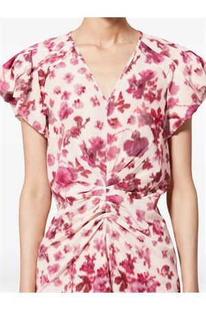 Abito Midi In Seta Stretch Stampata Terenae ISABEL MARANT | RO1067FAD1J11I40PK